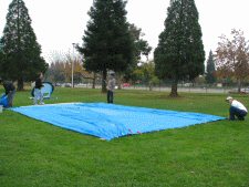Laying out the balloon bag